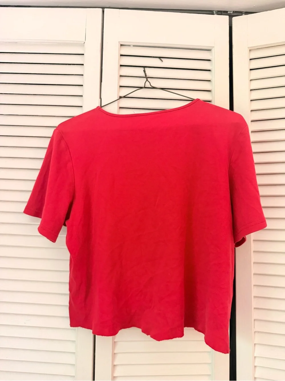 Red Daisy Patch Crop Tee - Women Tops